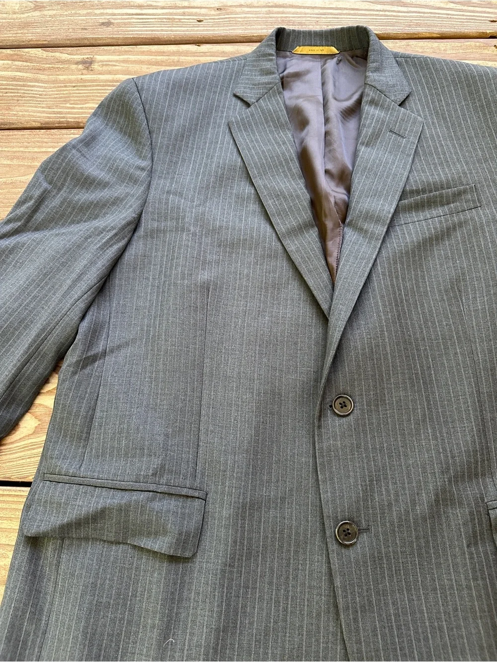 Brooks Brothers 1818 Madison  Charcoal Pinstripe Wool Blazer Sport Coat Made USA